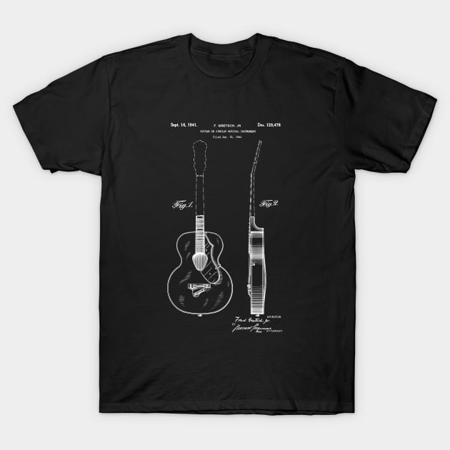 Patent Image 1941 Acoustic Guitar T-Shirt by MadebyDesign